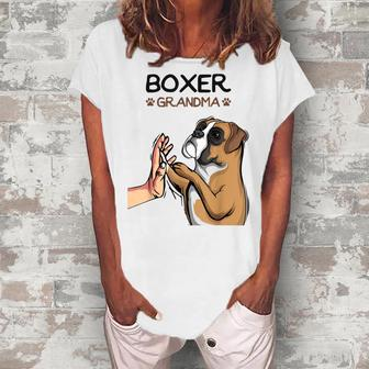 Boxer Dog Grandma Women Women's Loosen T-Shirt | Mazezy