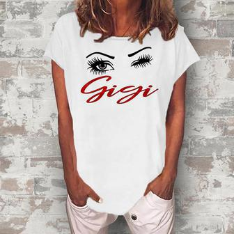 Eyes Gigi Grandma Eye Wink Mom Woman Women's Loosen T-Shirt | Mazezy