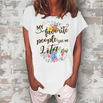 My Favorite People Call Me Lita Spanish Grandma Mother Women's Loosen T-Shirt | Mazezy UK