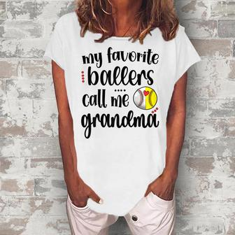 Favorite Softball Baseball Players Call Me Grandma Baller Women's Loosen T-Shirt | Mazezy