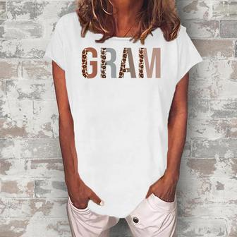 Gram Leopard Print Mom Cute Grandma Women's Loosen T-Shirt | Mazezy
