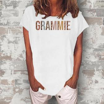 Grammie Leopard Print Mom Cute Grandma Women's Loosen T-Shirt | Mazezy
