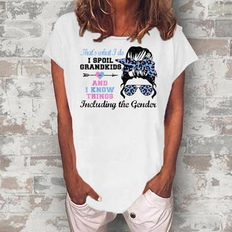 Grandma Keeper Of The Gender Reveal Party I Know Things Nana Women's Loosen T-Shirt | Mazezy