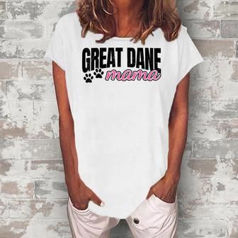 Great Dane Mama Dog Mom Grandma Womens Women's Loosen T-Shirt | Mazezy