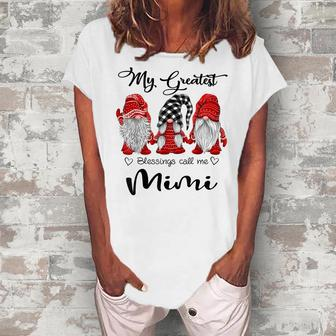 My Greatest Blessings Call Me Mimi Gnome Grandma Women's Loosen T-Shirt | Mazezy