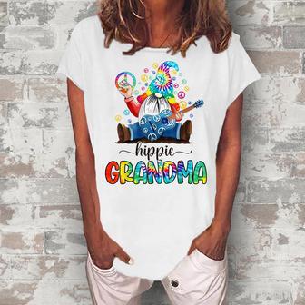 Hippie Grandma Gnome Tie Dye Women's Loosen T-Shirt | Mazezy