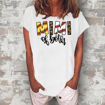 Leopard Mimi Of Both Baseball Softball Grandma Women's Loosen T-Shirt | Mazezy