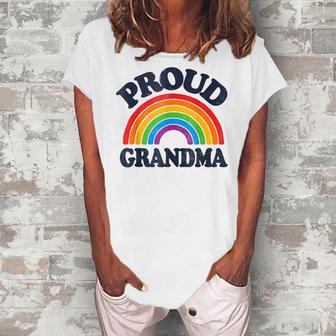 Lgbtq Proud Grandma Gay Pride Lgbt Ally Rainbow Women's Loosen T-Shirt | Mazezy