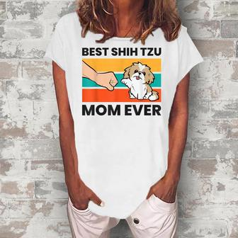 Shih Tzu Mama Best Shih Tzu Mom Ever Women's Loosen T-shirt - Seseable