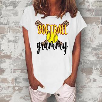 Softball Grammy Grandma Softball Player Grammy Women's Loosen T-Shirt | Mazezy
