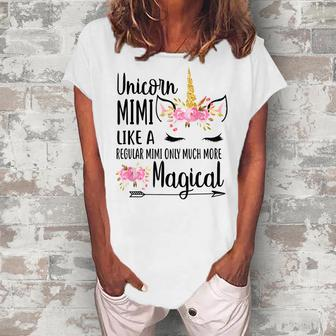 Unicorn Mimi Like A Regular Mimi Grandma Only Magical Women's Loosen T-Shirt | Mazezy