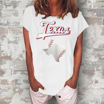 Vintage Texas Baseball Game Day Ranger Women's Loosen T-Shirt | Mazezy