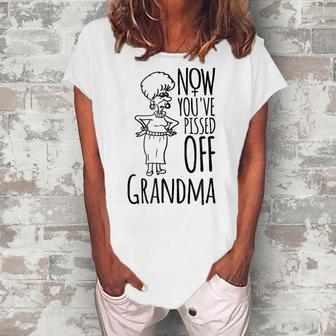 Now Youve Pissed Off Grandma Protest Poster Women's Loosen T-Shirt | Mazezy