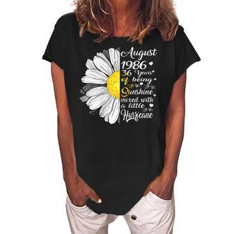 August Girls 1986 Birthday Gift 36 Years Old Made In 1986 Gift For Womens Women's Loosen Crew Neck Short Sleeve T-Shirt | Mazezy