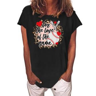 Baseball Grandma Aunt Mama Matching Baseball Love Gift For Womens Women's Loosen Crew Neck Short Sleeve T-Shirt | Mazezy
