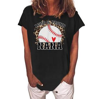 Baseball Grandma Aunt Mama Matching Baseball Nana Gift For Womens Women's Loosen Crew Neck Short Sleeve T-Shirt | Mazezy