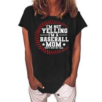 Baseball Humor Design For A Baseball Mom Gift For Womens Women's Loosen Crew Neck Short Sleeve T-Shirt | Mazezy