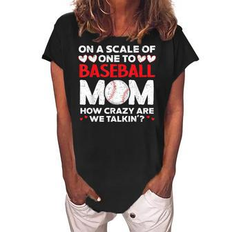Baseball Mama Sport Lover Best Mom Ever Mothers Day Women's Loosen Crew Neck Short Sleeve T-Shirt - Seseable