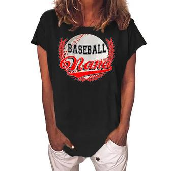 Baseball Nana Baseball Grandma Gift For Womens Women's Loosen Crew Neck Short Sleeve T-Shirt | Mazezy