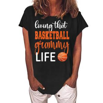 Basketball Grammy Life Basketball Grandma Grammy Women's Loosen Crew Neck Short Sleeve T-Shirt | Mazezy