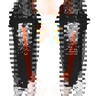 Bears Balloons Grandma Can Bearly Wait Gender Reveal Women's Loosen Crew Neck Short Sleeve T-Shirt | Mazezy