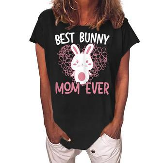 Best Bunny Mom Ever Rabbit Lover Mothers Day Mommy Gift For Womens Women's Loosen Crew Neck Short Sleeve T-Shirt - Seseable