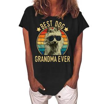 Best Dog Grandma Ever Australian Terrier Mothers Day Women's Loosen Crew Neck Short Sleeve T-Shirt | Mazezy