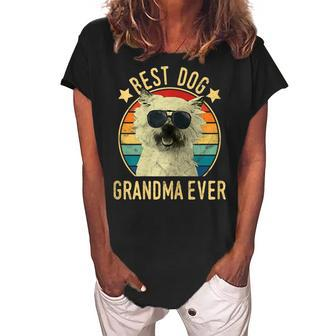 Best Dog Grandma Ever Cairn Terrier Mothers Day Gift For Womens Women's Loosen Crew Neck Short Sleeve T-Shirt | Mazezy