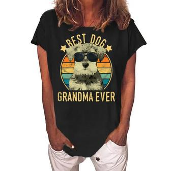 Best Dog Grandma Ever Miniature Schnauzer Mothers Day Gift For Womens Women's Loosen Crew Neck Short Sleeve T-Shirt | Mazezy