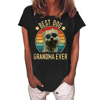 Best Dog Grandma Ever Norfolk Terrier Mothers Day Gift For Womens Women's Loosen Crew Neck Short Sleeve T-Shirt | Mazezy