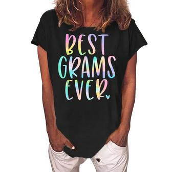 Best Grams Ever Gifts Grandma Mothers Day Tie Dye Women's Loosen Crew Neck Short Sleeve T-Shirt - Seseable