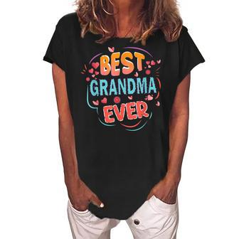 Best Grandma Ever Mothers Day Grandma Christmas Gifts Women's Loosen Crew Neck Short Sleeve T-Shirt | Seseable CA