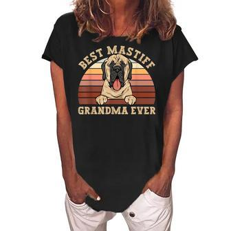 Best Mastiff Grandma Ever Dog Mom English Mastiff Women's Loosen Crew Neck Short Sleeve T-Shirt - Seseable