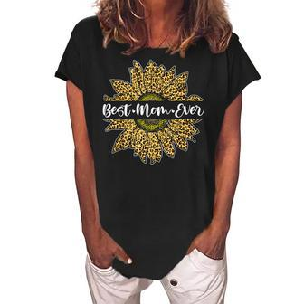 Best Mom Ever Cute Sunflower For Mom Mothers Day Women's Loosen Crew Neck Short Sleeve T-Shirt - Seseable