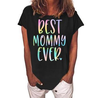 Best Mommy Ever Gifts Mothers Day Tie Dye Women's Loosen Crew Neck Short Sleeve T-Shirt - Seseable
