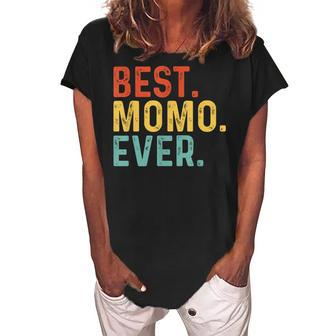 Best Momo Ever Retro Vintage Unique Gifts For Momo Women's Loosen Crew Neck Short Sleeve T-Shirt - Seseable