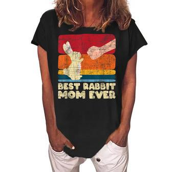 Best Rabbit Mom Ever Bunny Farmer Zookeeper Veterinarian Women's Loosen Crew Neck Short Sleeve T-Shirt - Seseable