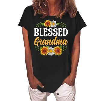 Blessed Grandma Thanksgiving Christmas Cute Gift Women's Loosen Crew Neck Short Sleeve T-Shirt | Mazezy