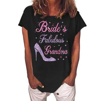 Brides Fabulous Grandma Happy Marry Wedding Mother Day Women's Loosen Crew Neck Short Sleeve T-Shirt | Mazezy