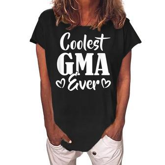 Coolest Gma Ever Grandma Mimi Heart Typo Gift Women's Loosen Crew Neck Short Sleeve T-Shirt | Mazezy