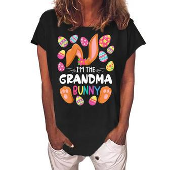 Cute Top I Grandma Bunny I Matching Family Easter Pajamas Gift For Womens Women's Loosen Crew Neck Short Sleeve T-Shirt | Mazezy