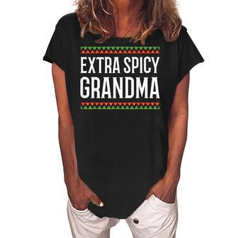 Extra Spicy Grandma Funny Mexican Cinco De Mayo Women's Loosen Crew Neck Short Sleeve T-Shirt | Mazezy