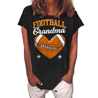 Football Grandma Grandmother Grammy Women's Loosen Crew Neck Short Sleeve T-Shirt | Mazezy
