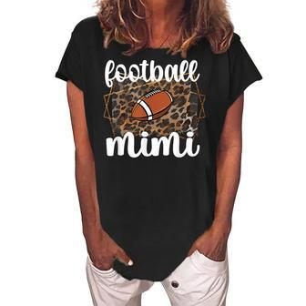 Football Mimi Proud Mimi Of A Football Player Grandma Women's Loosen Crew Neck Short Sleeve T-Shirt | Mazezy