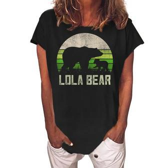 Funny Filipino Grandma From Grandkids Cub Lola Bear Women's Loosen Crew Neck Short Sleeve T-Shirt | Mazezy