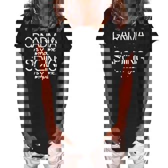 Funny Grandma Is My Name Spoiling Is My Game Sassy Women's Loosen Crew Neck Short Sleeve T-Shirt | Mazezy