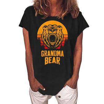 Grandma Bear Funny Mothers Day Matching Gift Women's Loosen Crew Neck Short Sleeve T-Shirt | Mazezy