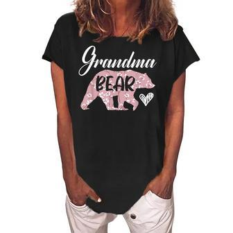 Grandma Bear Lover Grandmother Granny Grandparents Day Women's Loosen Crew Neck Short Sleeve T-Shirt - Seseable