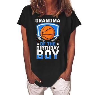 Grandma Of The Birthday Boy Basketball Family Women's Loosen Crew Neck Short Sleeve T-Shirt | Mazezy