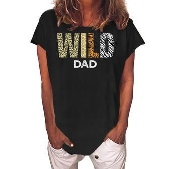 Grandma Of The Wild One Zoo Birthday Safari Jungle Animal Women's Loosen Crew Neck Short Sleeve T-Shirt | Mazezy